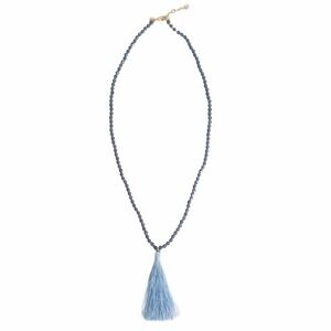 J. Crew Blue Tasseled & Beaded Necklace